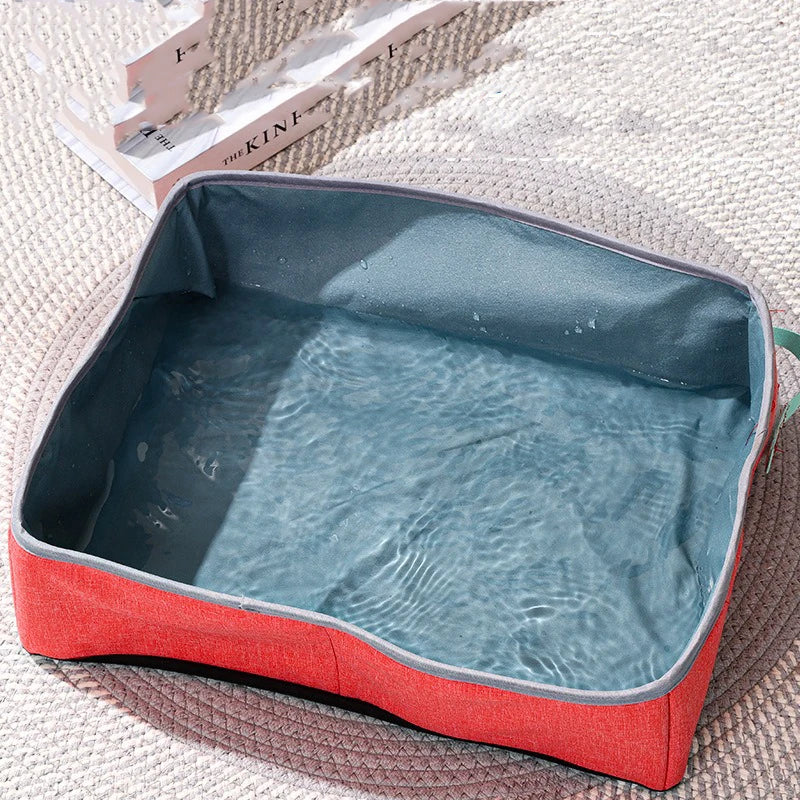Foldable Semi-Enclosed Cat Litter Box – Portable & Easy to Clean