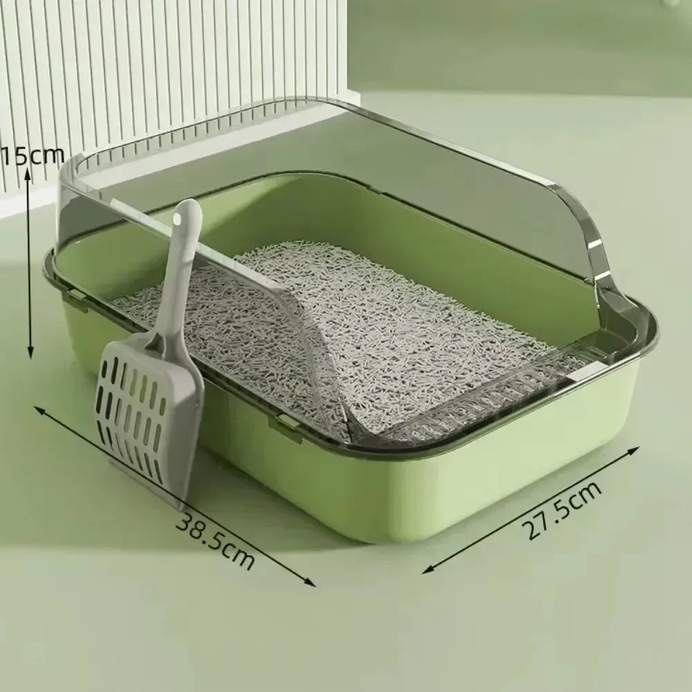 High-Side Cat Litter Box – Thickened, Semi-Enclosed, Easy to Clean & Leak-Proof