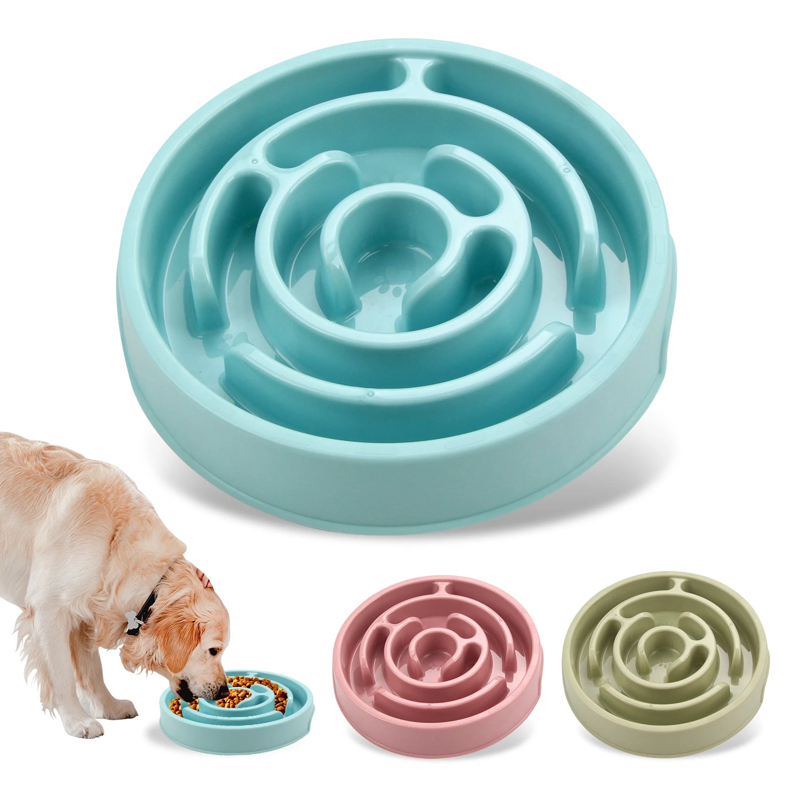 Pet Slow Feeder Bowl – Non-Slip Anti-Gulping Feeding Bowl for Dogs and Cats
