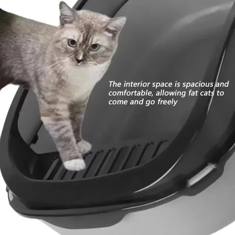 High-Side Cat Litter Box – Thickened, Semi-Enclosed, Easy to Clean & Leak-Proof