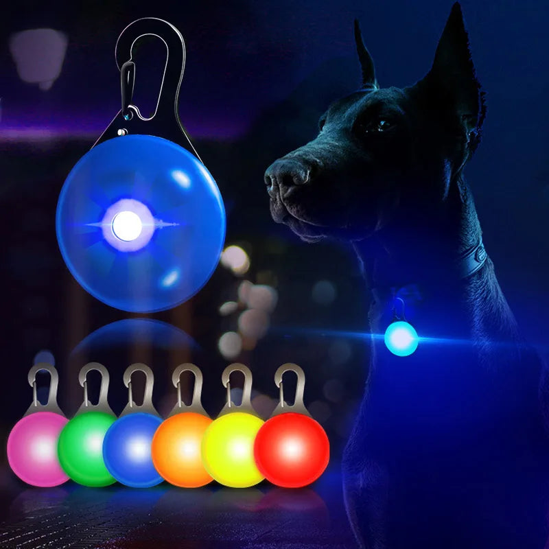 LED Luminous Pet Collar Pendant – Glowing Tag for Dogs & Cats, Anti-Lost Night Light