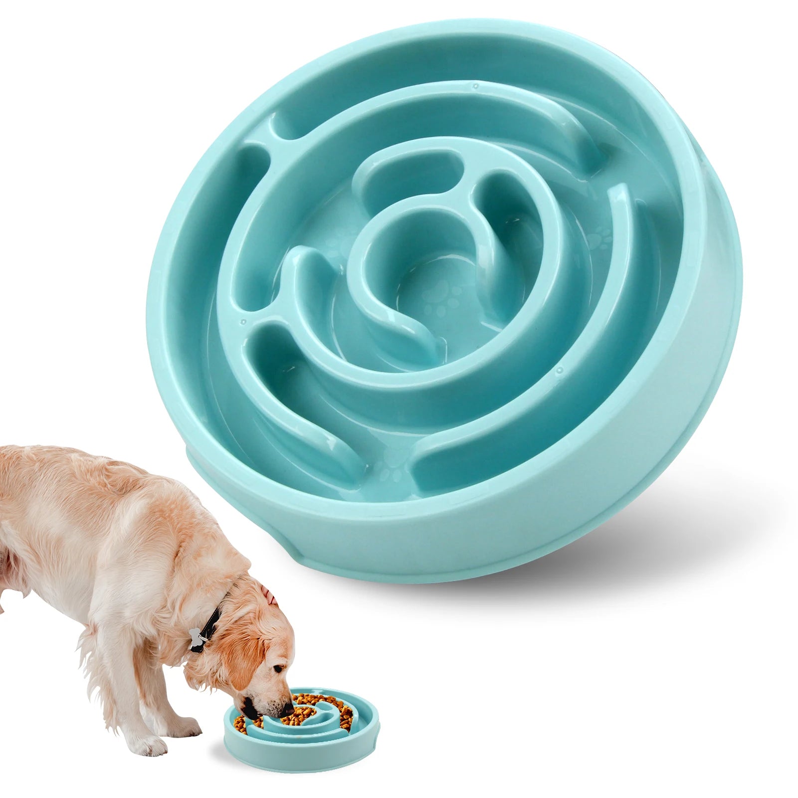 Pet Slow Feeder Bowl – Non-Slip Anti-Gulping Feeding Bowl for Dogs and Cats