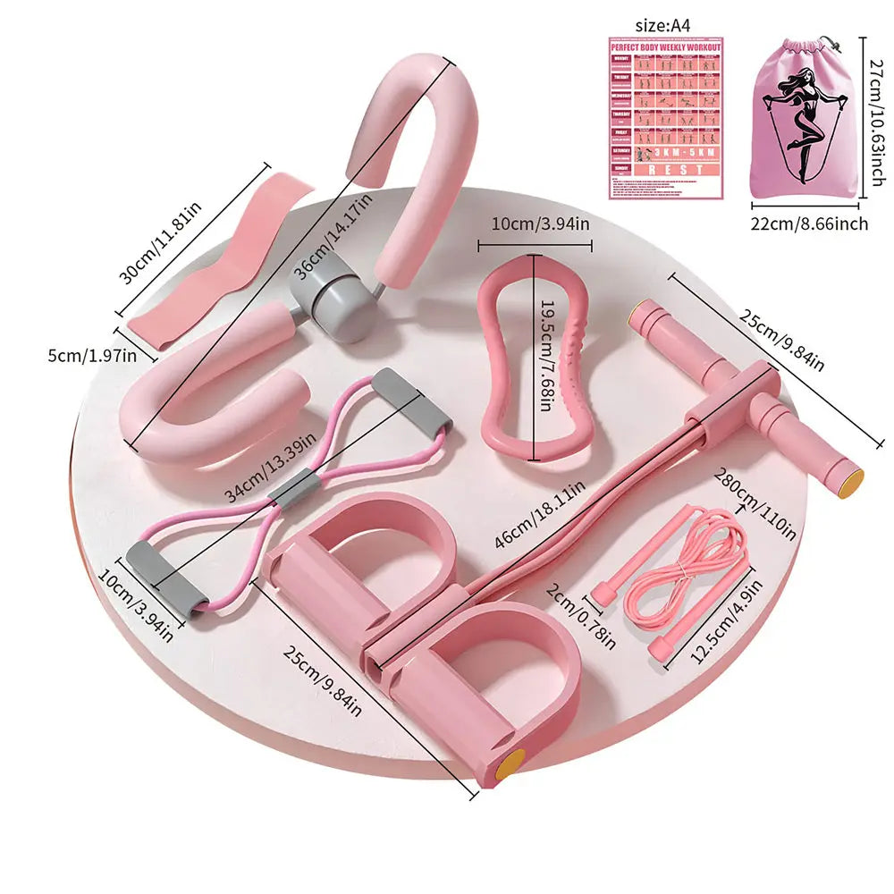 8-Piece Yoga Fitness Set – Full Body Workout Kit for Home & Gym