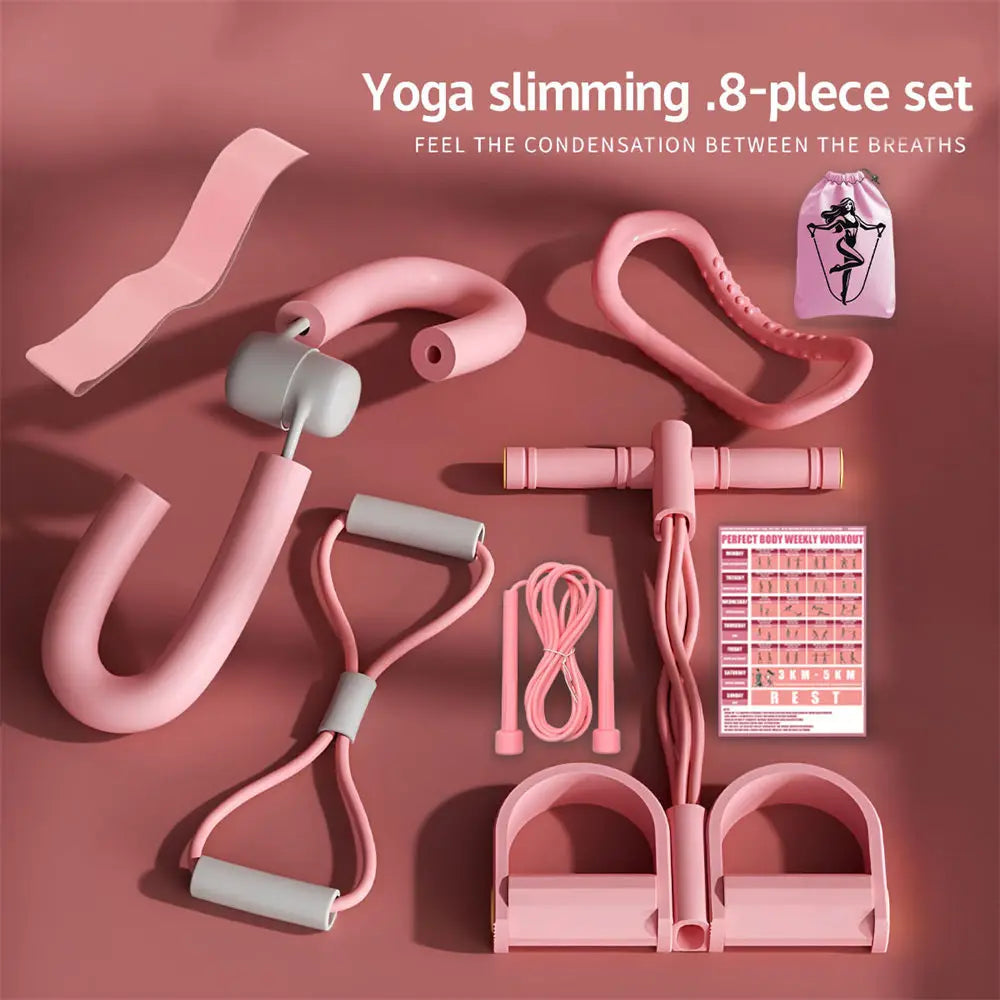 8-Piece Yoga Fitness Set – Full Body Workout Kit for Home & Gym