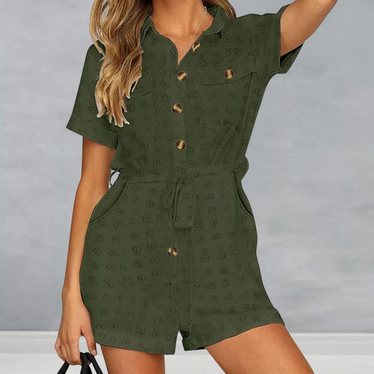 Vintage Single Breasted Casual Party Rompers