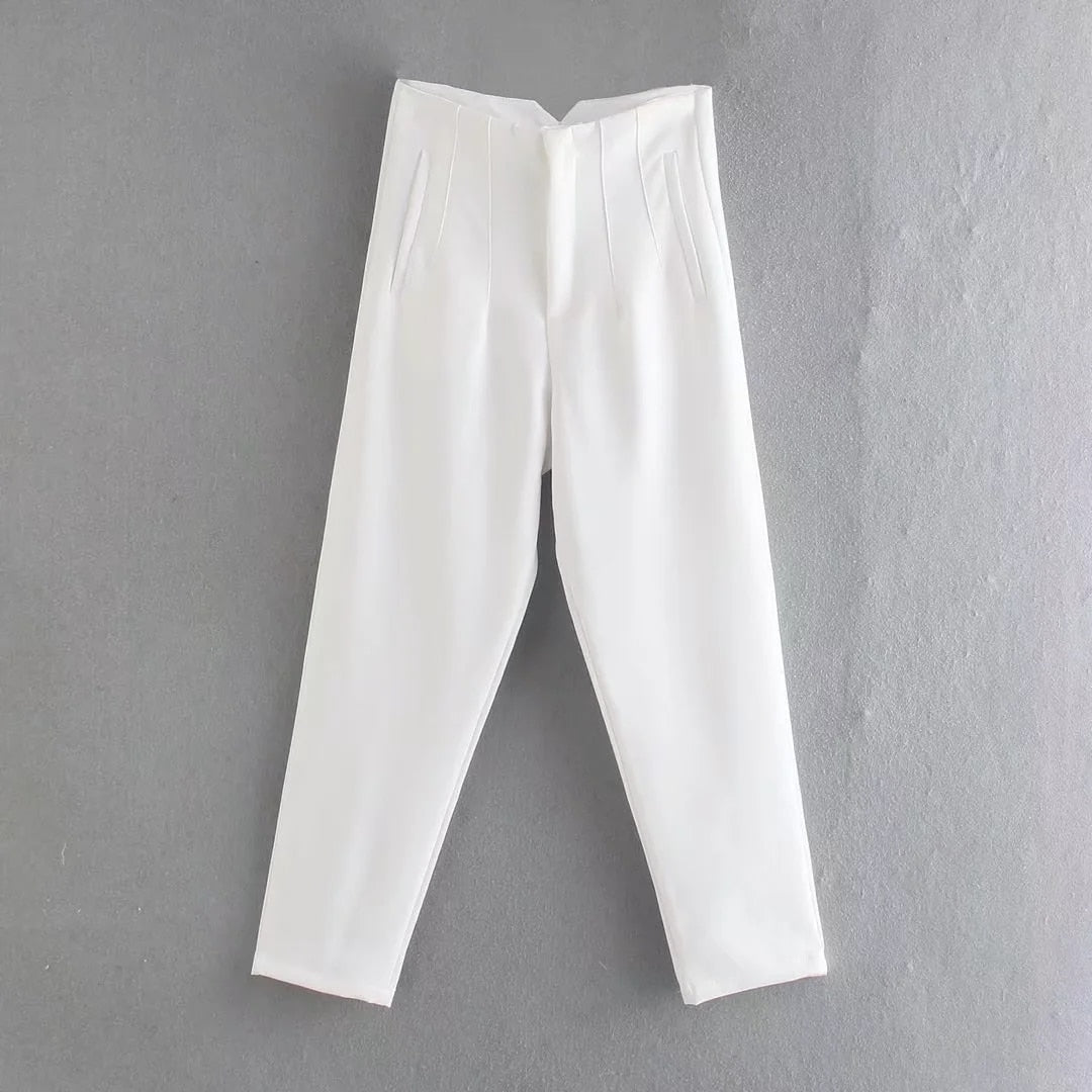 Chic Fashion Office Wear Straight Pants