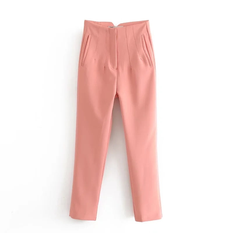 Chic Fashion Office Wear Straight Pants