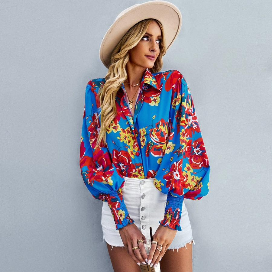 Casual Loose Turn-down Collar Oversized Blouses