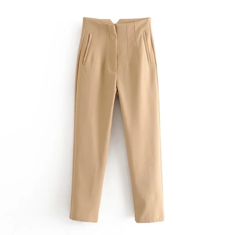 Chic Fashion Office Wear Straight Pants