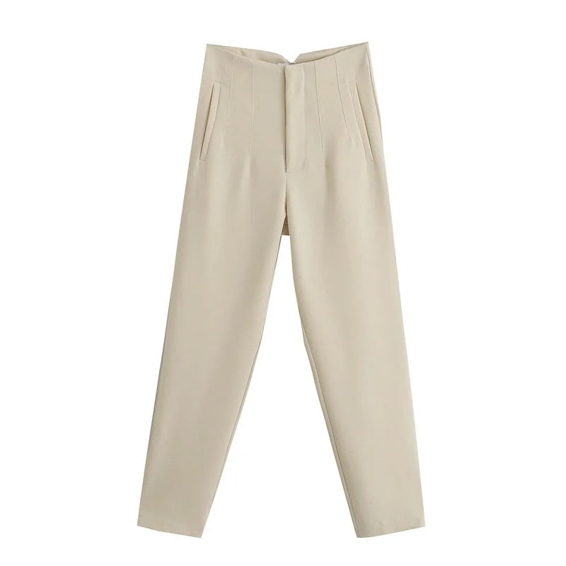 Chic Fashion Office Wear Straight Pants